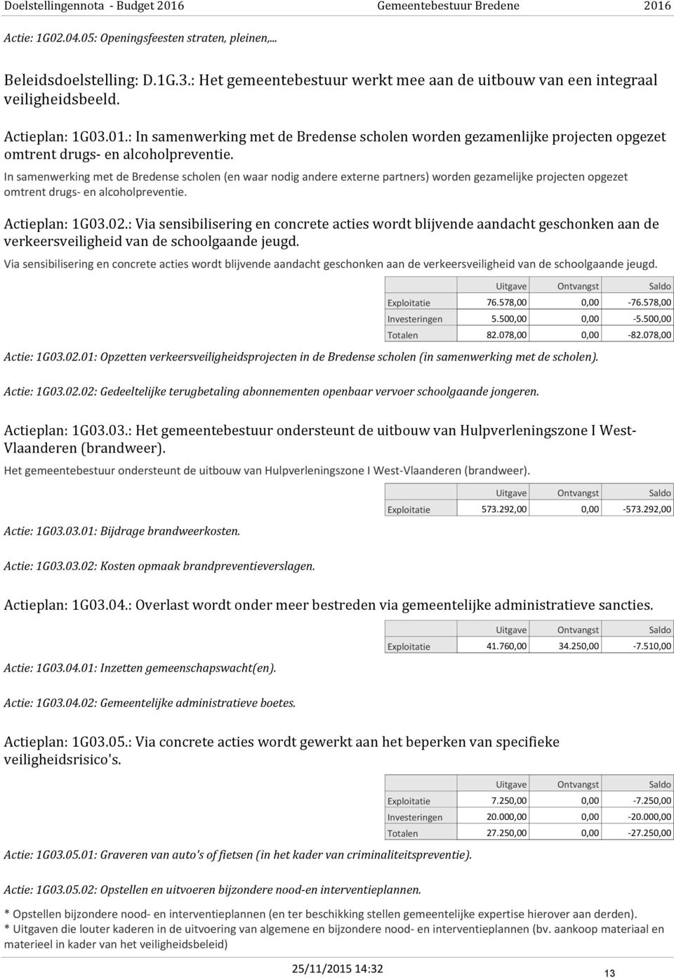 : In samenwerking met de Bredense scholen worden gezamenlijke projecten opgezet omtrent drugs- en alcoholpreventie.