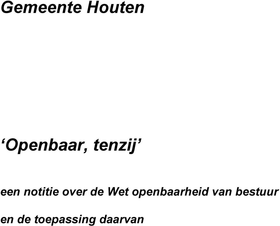 Wet openbaarheid van