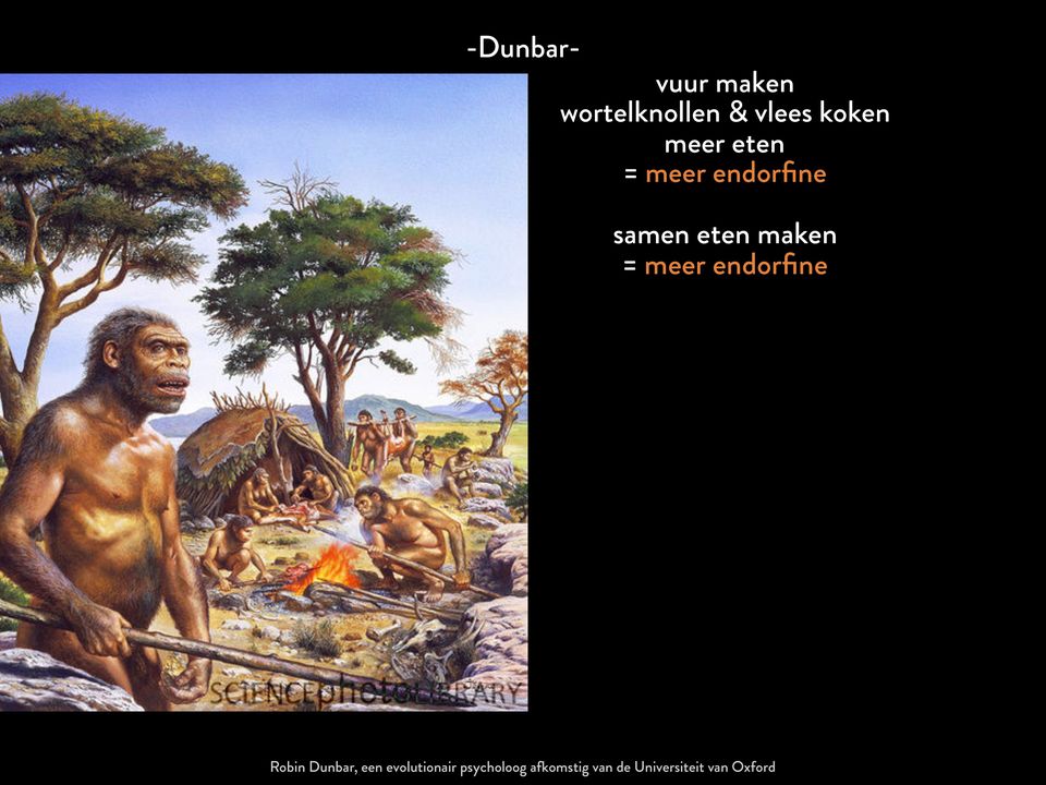 meer endorfine Robin Dunbar, een evolutionair