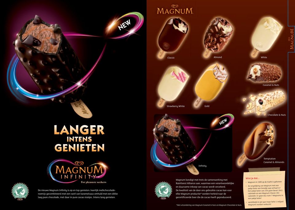 Magnum kondigt met trots de samenwerking met Rainforest Alliance aan, waarmee een verantwoordelijke en duurzame inkoop van cacao wordt verzekerd.