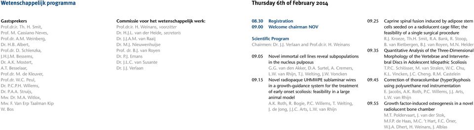Bos Commissie voor het wetenschappelijk werk: Prof.dr.ir. H. Weinans, voorzitter Dr. H.J.L. van der Heide, secretaris Dr. J.J.A.M. van Raaij Dr. M.J. Nieuwenhuijse Prof. dr. B.J. van Royen Dr. P.J. Emans Dr.