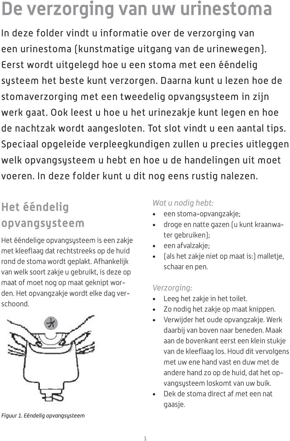 Ook leest u hoe u het urinezakje kunt legen en hoe de nachtzak wordt aangesloten. Tot slot vindt u een aantal tips.