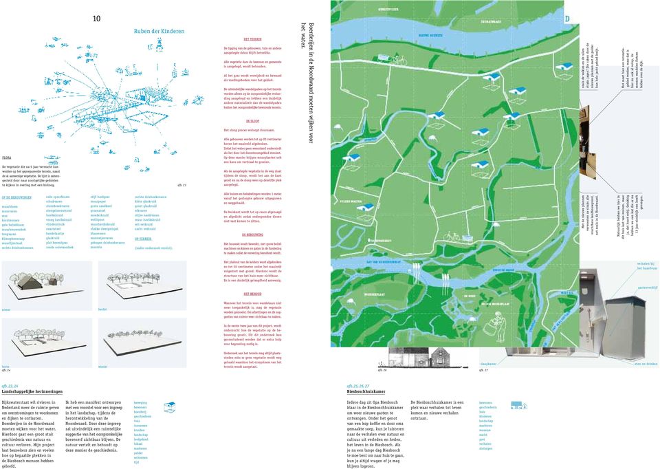 Alle vegetatie door de bewoner en gemeente is aangelegd, wordt behouden. Al het gras wordt verwijderd en bewaard als voedingsbodem voor het gebied.