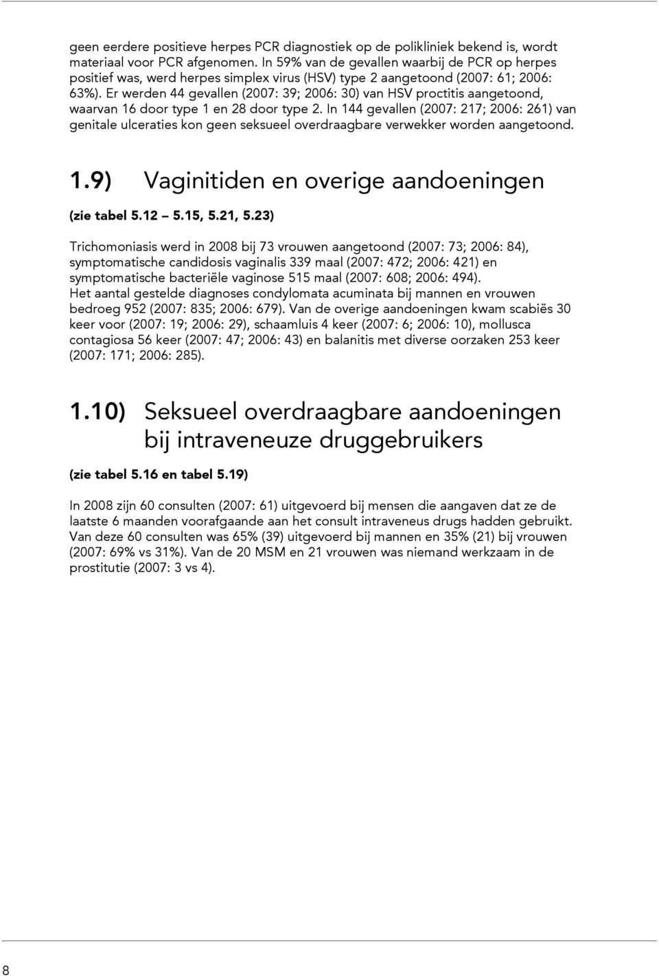 Er werden 44 gevallen (27: 39; 26: 3) van HSV proctitis aangetoond, waarvan 6 door type en 28 door type 2.