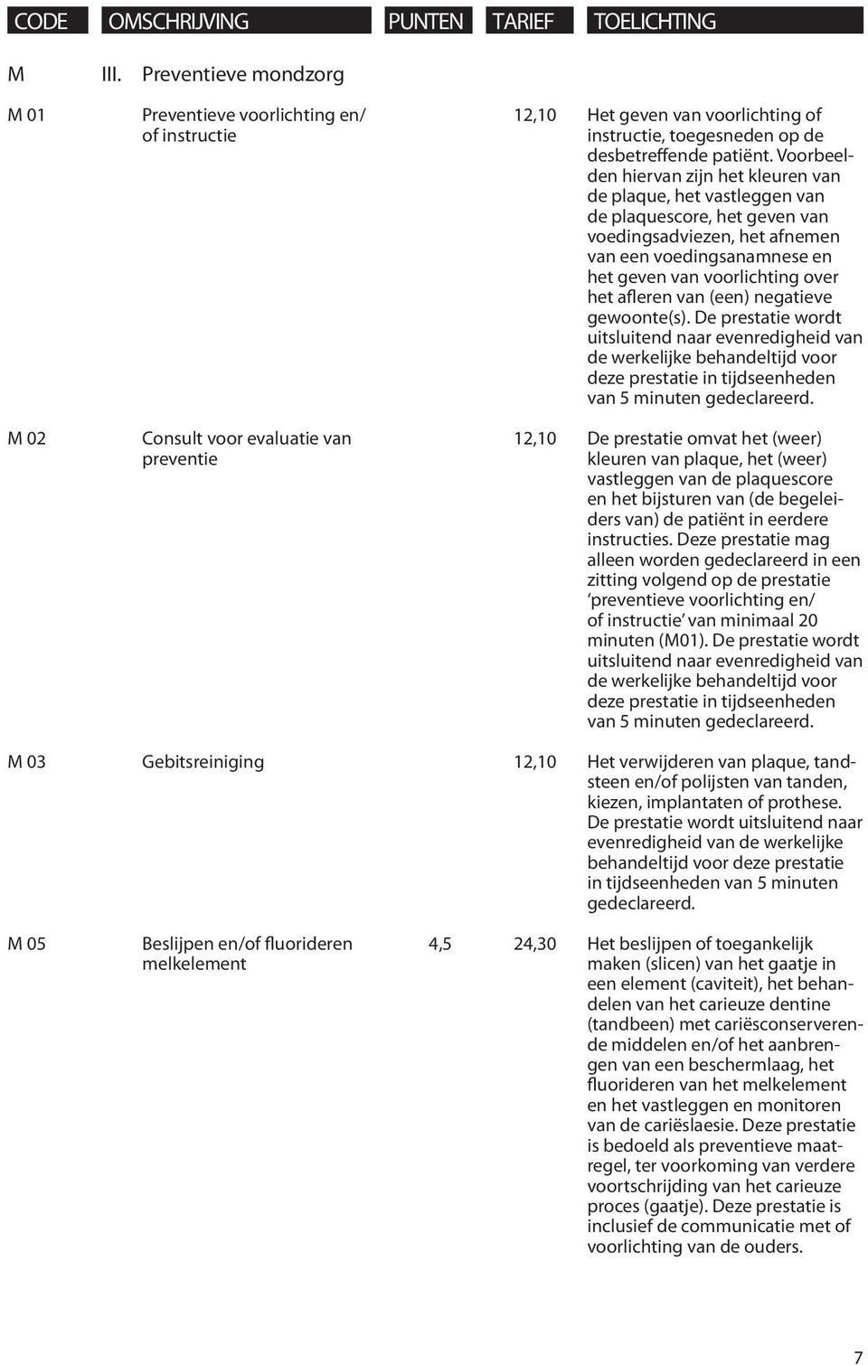 afleren van (een) negatieve gewoonte(s). De prestatie wordt uitsluitend naar evenredigheid van de werkelijke behandeltijd voor deze prestatie in tijdseenheden van 5 minuten gedeclareerd.