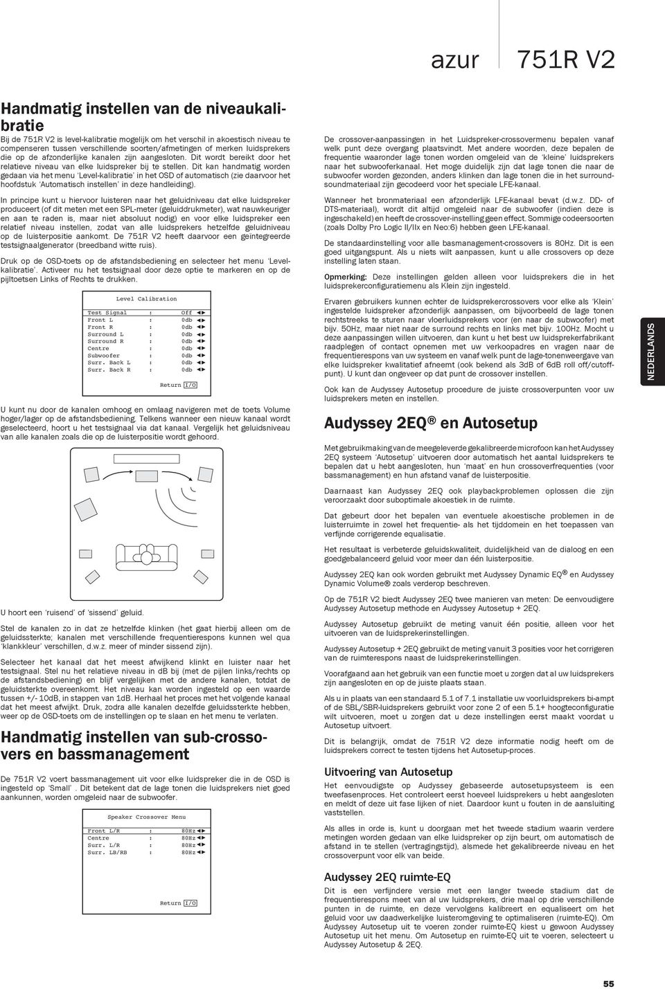 Dit kan handmatig worden gedaan via het menu Level-kalibratie in het OSD of automatisch (zie daarvoor het hoofdstuk Automatisch instellen in deze handleiding).