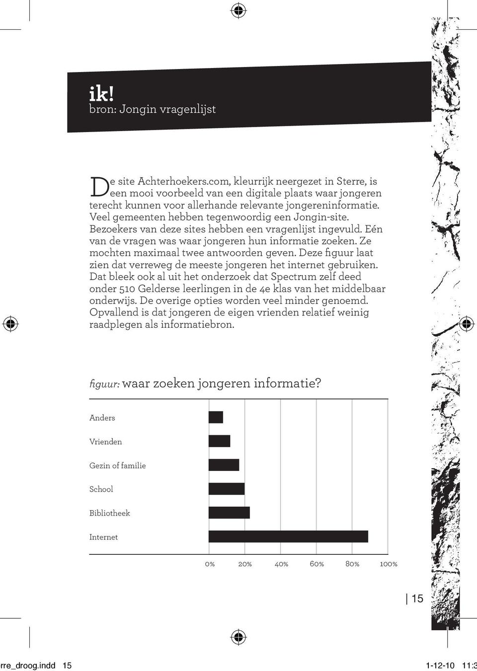 Veel gemeenten hebben tegenwoordig een Jongin-site. Bezoekers van deze sites hebben een vragenlijst ingevuld. Eén van de vragen was waar jongeren hun informatie zoeken.