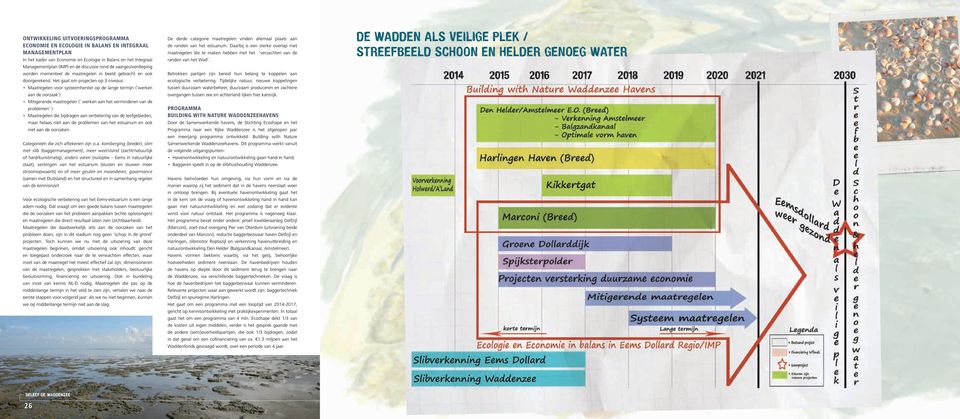 Het gaat om projecten op 3 niveaus: Maatregelen voor systeemherstel op de lange termijn ( werken aan de oorzaak ) Mitigerende maatregelen ( werken aan het verminderen van de problemen ) Maatregelen