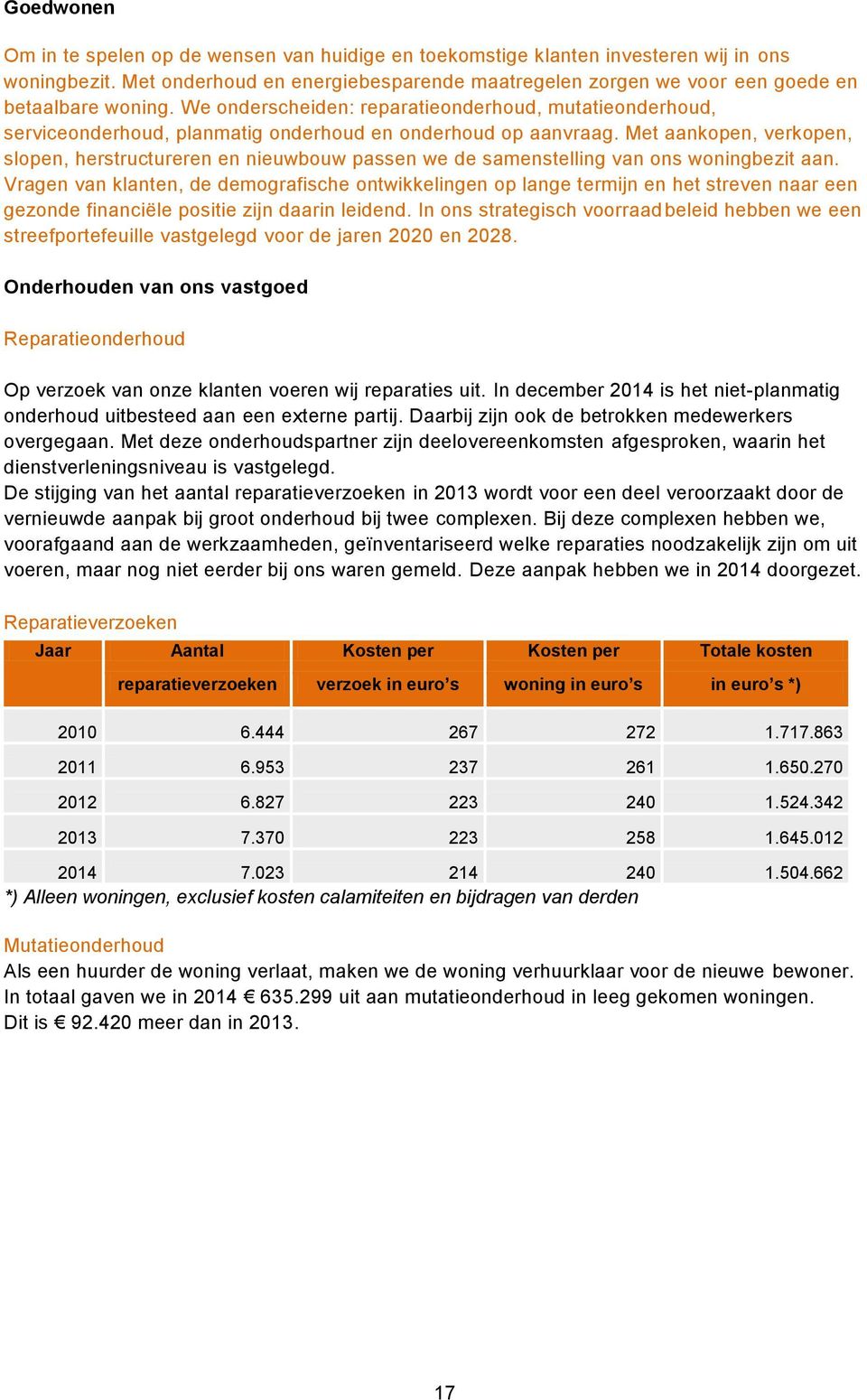 We onderscheiden: reparatieonderhoud, mutatieonderhoud, serviceonderhoud, planmatig onderhoud en onderhoud op aanvraag.