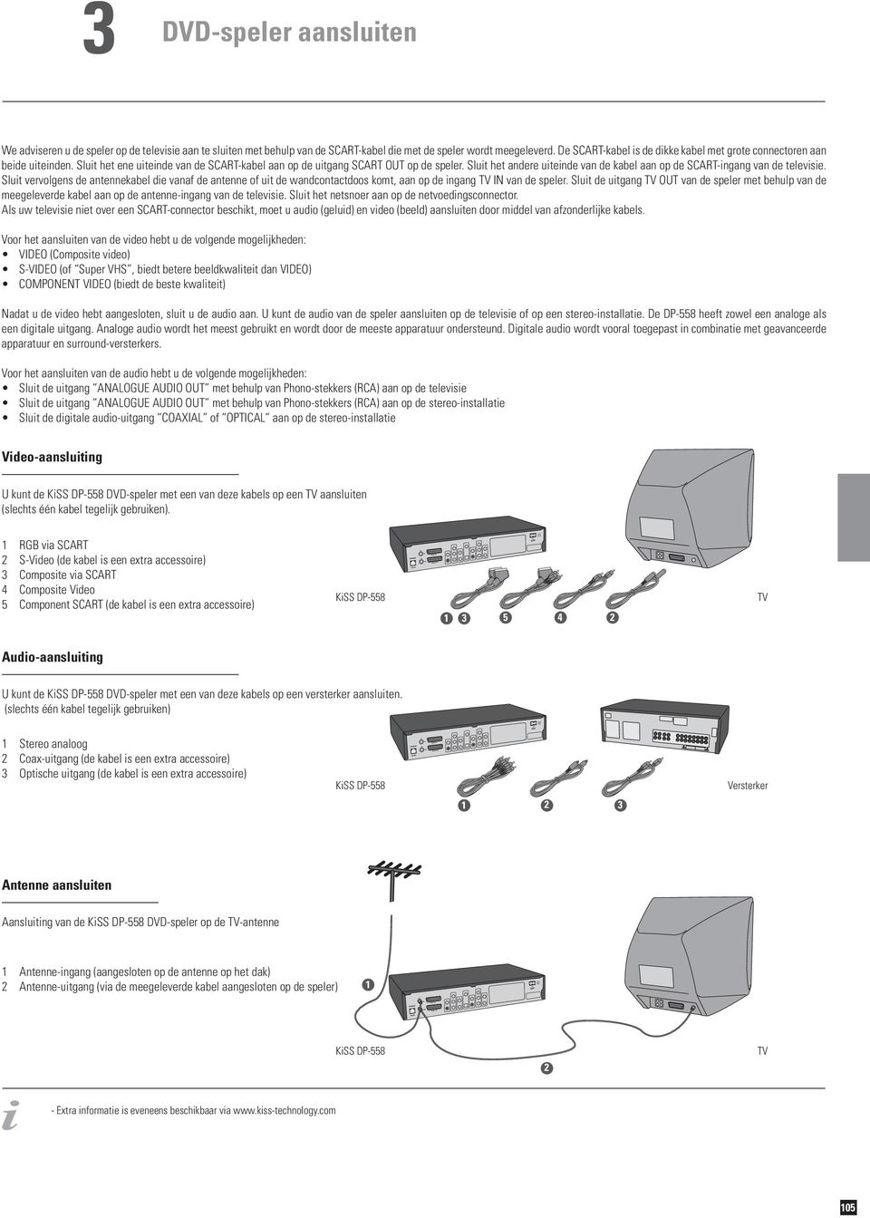 Sluit het andere uiteinde van de kabel aan op de SCART-ingang van de televisie.