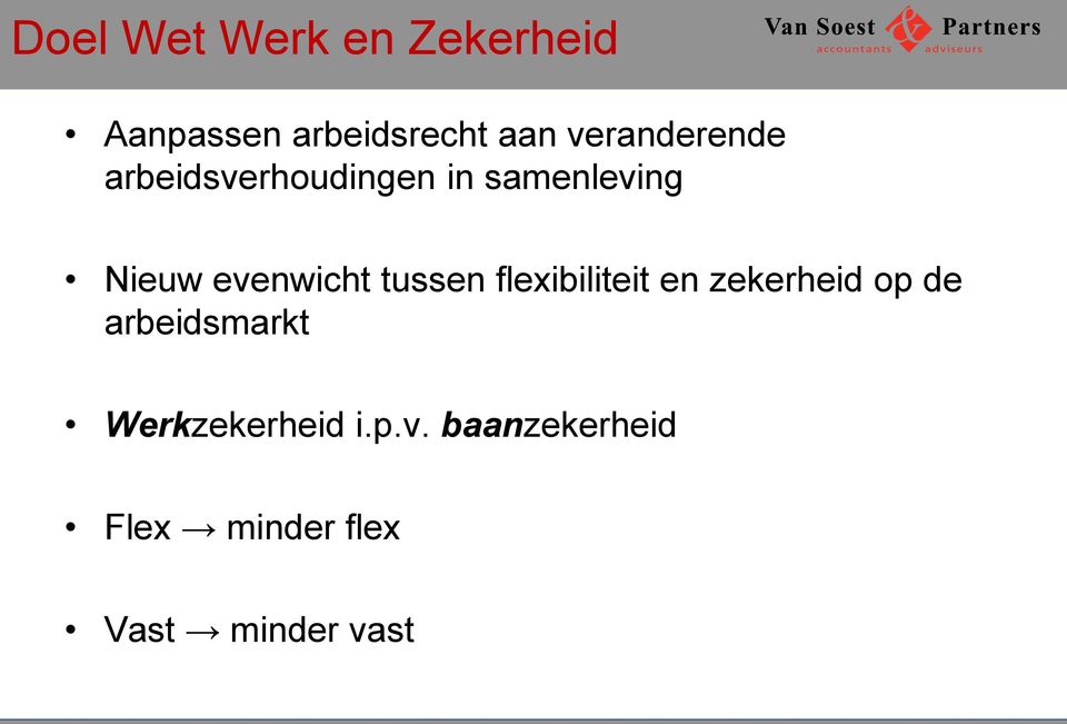 evenwicht tussen flexibiliteit en zekerheid op de