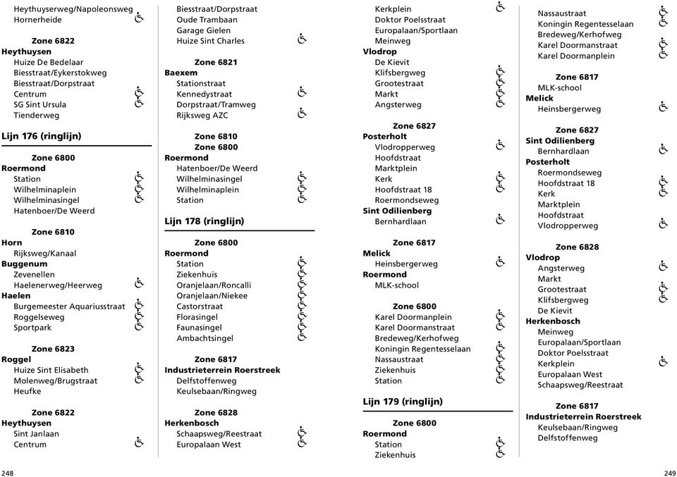 Gielen Huize Sint Charles Zone 6821 Baexem straat Kennedystraat Dorpstraat/Tramweg Rijksweg AZC Lijn 178 (ringlijn) Castorstraat Florasingel Faunasingel Ambachtsingel Industrieterrein Roerstreek