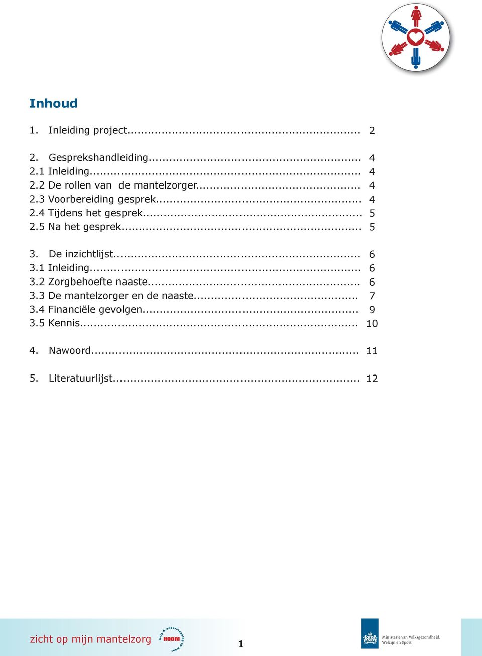 .. 3.1 Inleiding... 3.2 Zorgbehoefte naaste... 3.3 De mantelzorger en de naaste... 3.4 Financiële gevolgen.