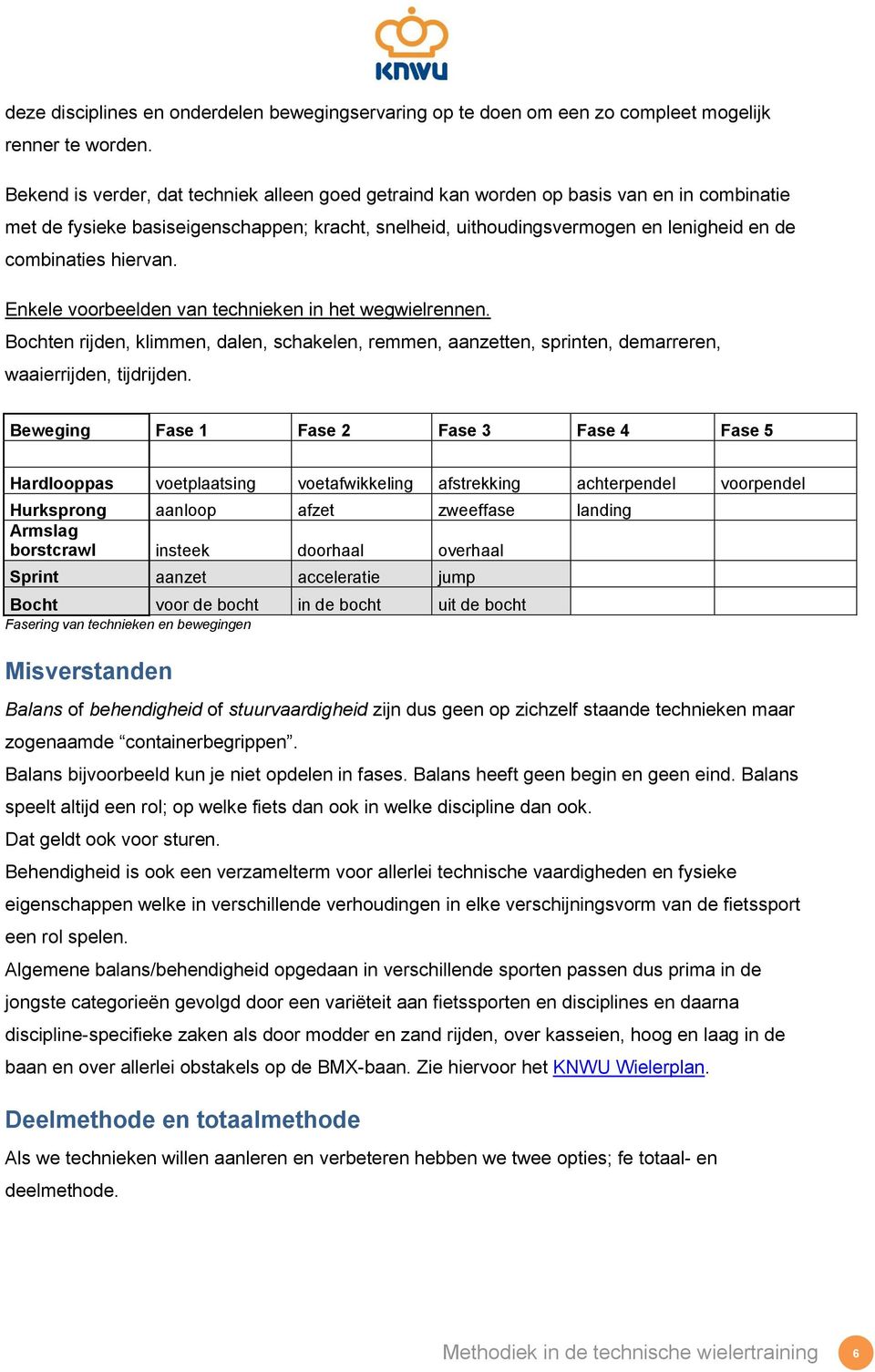 hiervan. Enkele voorbeelden van technieken in het wegwielrennen. Bochten rijden, klimmen, dalen, schakelen, remmen, aanzetten, sprinten, demarreren, waaierrijden, tijdrijden.