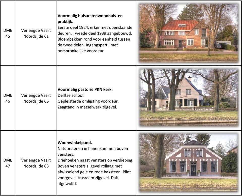 Delftse school. Gepleisterde omlijsting voordeur. Zaagtand in metselwerk zijgevel. 47 Noordzijde 68 Woonwinkelpand.