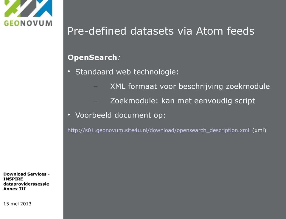 Zoekmodule: kan met eenvoudig script Voorbeeld document op: