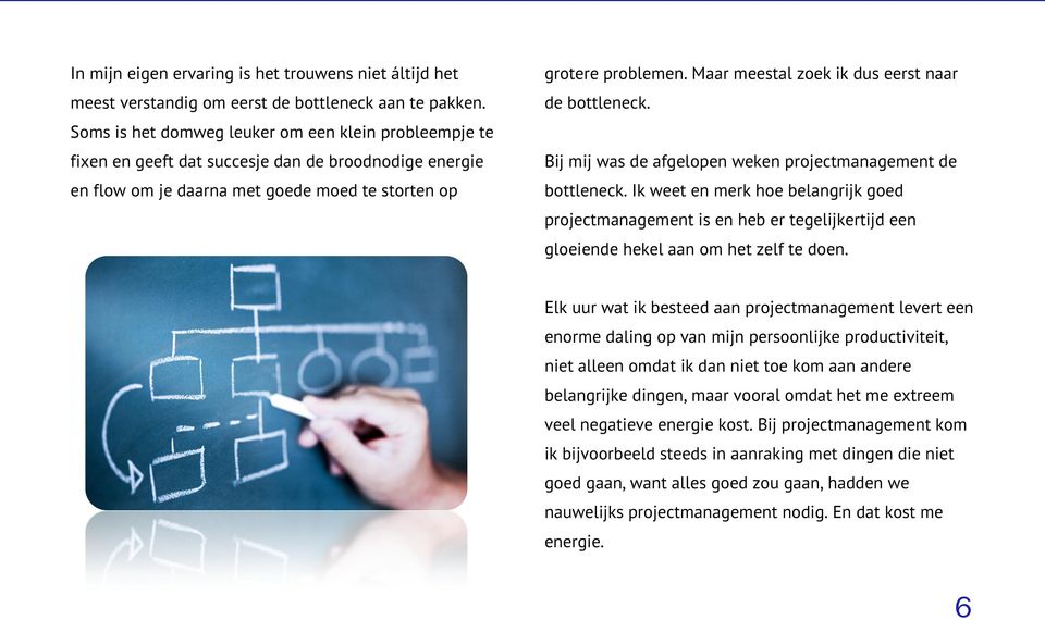 Maar meestal zoek ik dus eerst naar de bottleneck. Bij mij was de afgelopen weken projectmanagement de bottleneck.