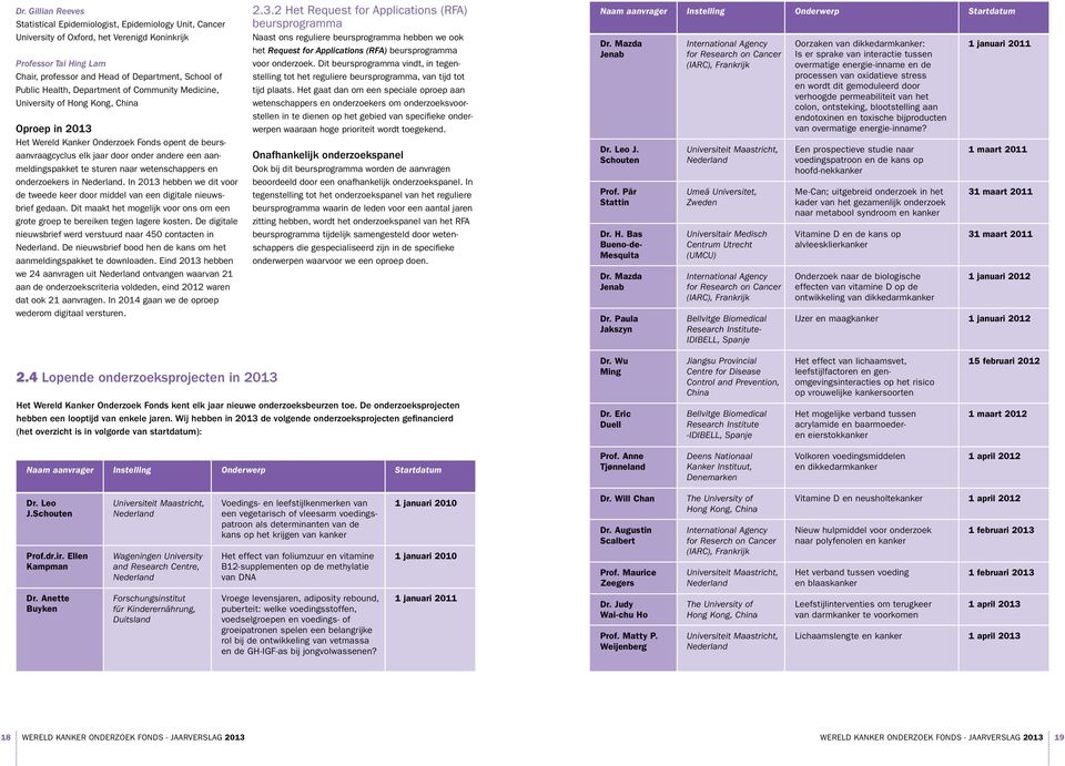 te sturen naar wetenschappers en onderzoekers in Nederland. In 2013 hebben we dit voor de tweede keer door middel van een digitale nieuwsbrief gedaan.