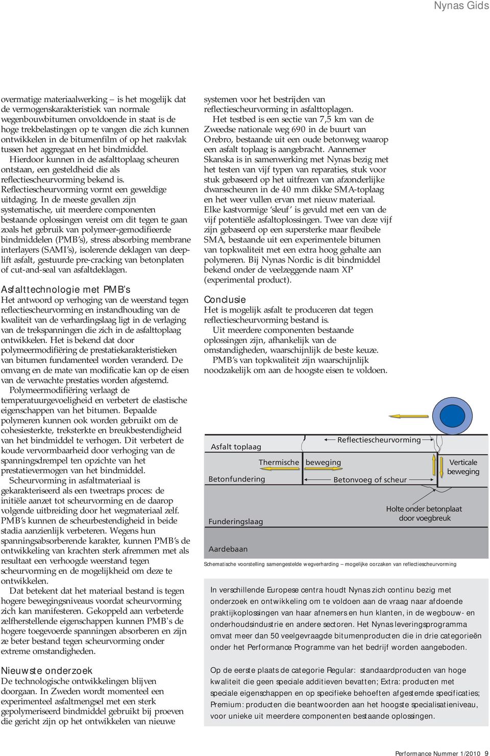 Hierdoor kunnen in de asfalttoplaag scheuren ontstaan, een gesteldheid die als reflectiescheurvorming bekend is. Reflectiescheurvorming vormt een geweldige uitdaging.