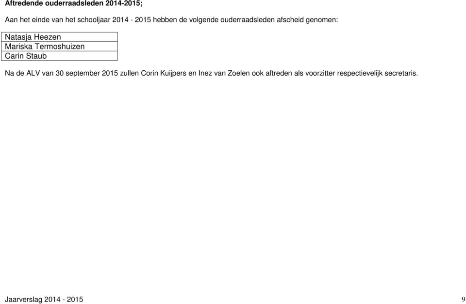 Termoshuizen Carin Staub Na de ALV van 30 september 2015 zullen Corin Kuijpers en