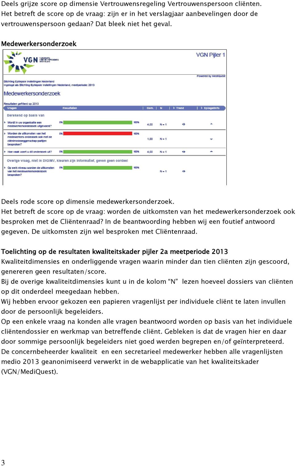 Het betreft de score op de vraag: worden de uitkomsten van het medewerkersonderzoek ook besproken met de Cliëntenraad? In de beantwoording hebben wij een foutief antwoord gegeven.