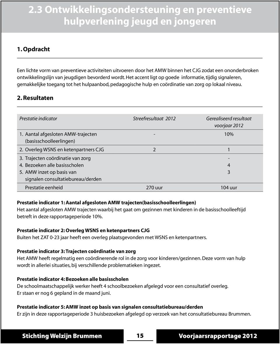 Het accent ligt op goede informatie, tijdig signaleren, gemakkelijke toegang tot het hulpaanbod, pedagogische hulp en coördinatie van zorg op lokaal niveau. 2.