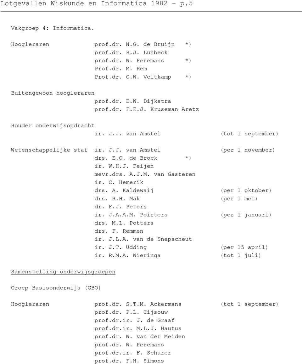 van Gasteren ir. C. Hemerik drs. A.