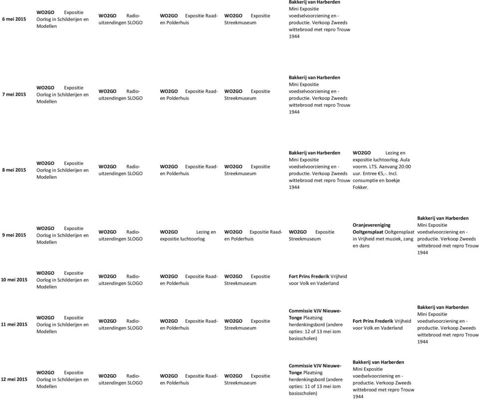 9 mei 2015 WO2GO Lezing en expositie luchtoorlog Raaden Oranjevereniging Ooltgensplaat Ooltgensplaat in