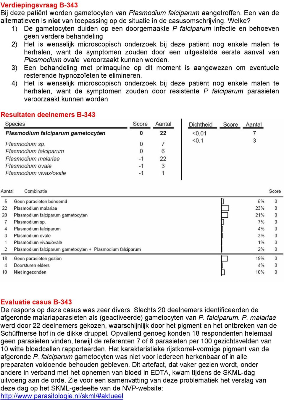 de symptomen zouden door een uitgestelde eerste aanval van Plasmodium ovale veroorzaakt kunnen worden.