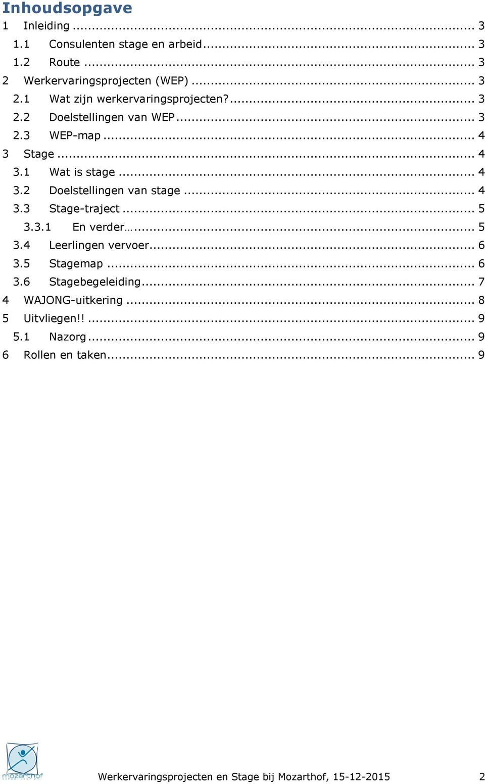 .. 5 3.3.1 En verder... 5 3.4 Leerlingen vervoer... 6 3.5 Stagemap... 6 3.6 Stagebegeleiding... 7 4 WAJONG-uitkering... 8 5 Uitvliegen!