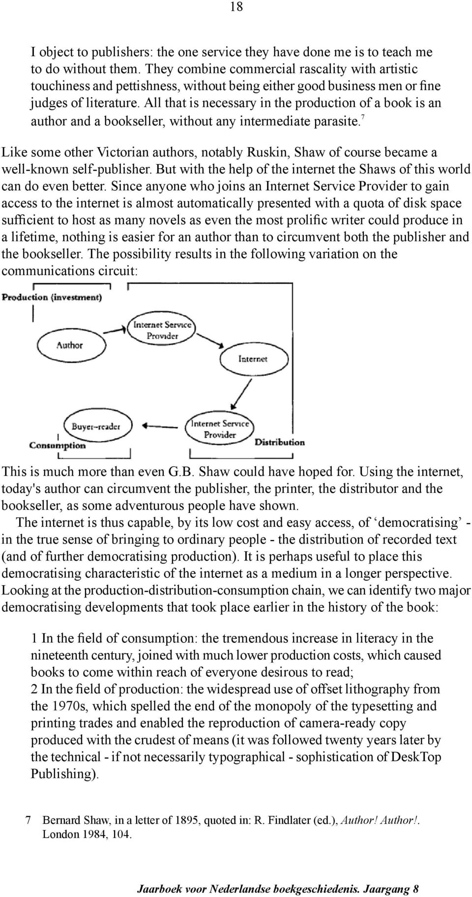 All that is necessary in the production of a book is an author and a bookseller, without any intermediate parasite.