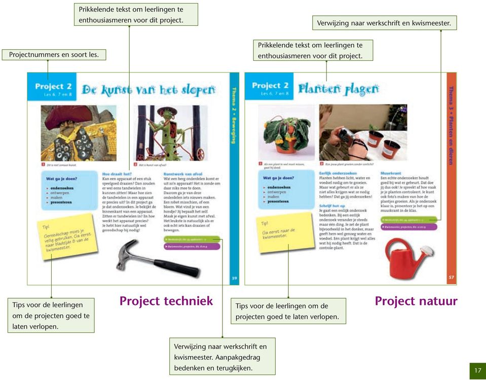 Tips voor de leerlingen om de projecten goed te enthousiasmeren voor dit project.