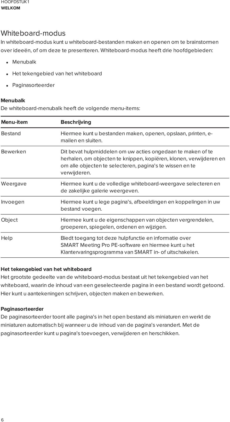 Hiermee kunt u bestanden maken, openen, opslaan, printen, e- mailen en sluiten.