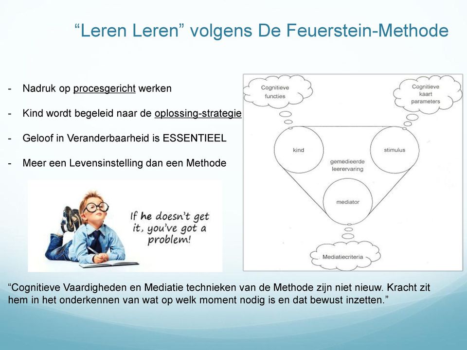 Levensinstelling dan een Methode Cognitieve Vaardigheden en Mediatie technieken van de Methode