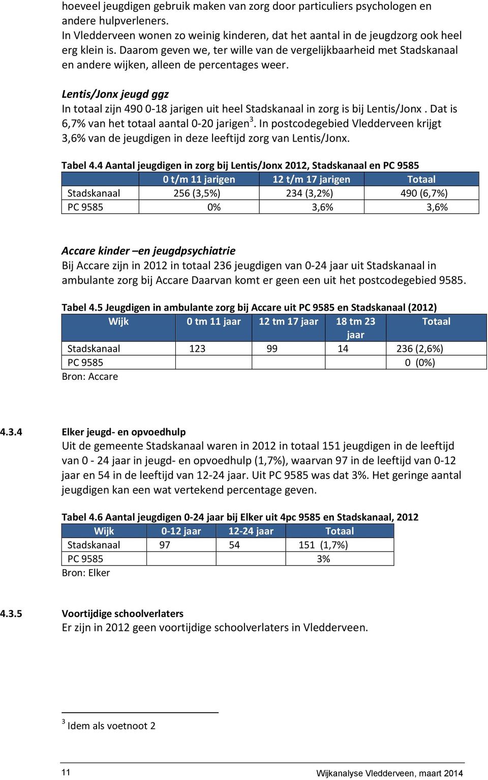 Lentis/Jonx jeugd ggz In totaal zijn 490 0-18 jarigen uit heel Stadskanaal in zorg is bij Lentis/Jonx. Dat is 6,7% van het totaal aantal 0-20 jarigen 3.