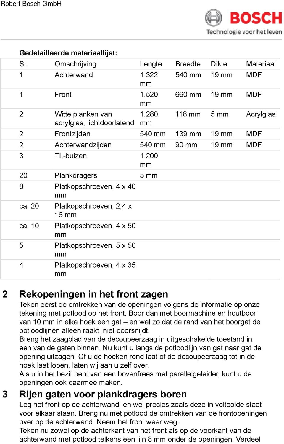 20 Platkopschroeven, 2,4 x 16 ca.