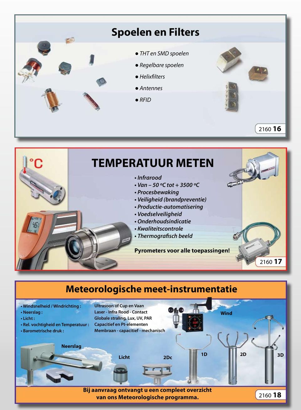 2160 17 Meteorologische meet-instrumentatie Windsnelheid / Windrichting : Neerslag : Licht : Rel.