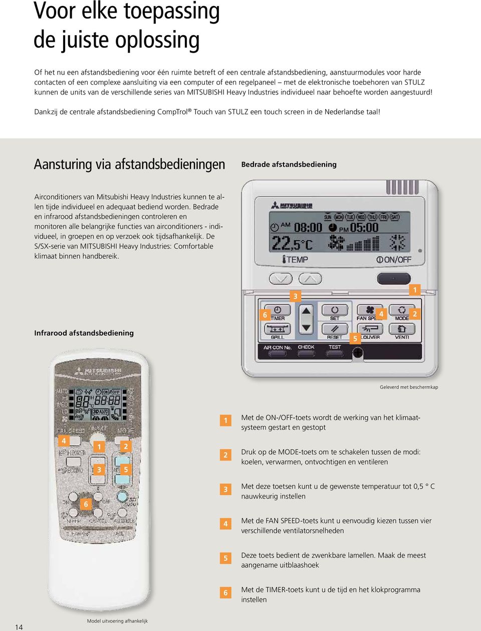 Dankzij de centrale afstandsbediening CompTrol Touch van STULZ een touch screen in de Nederlandse taal!