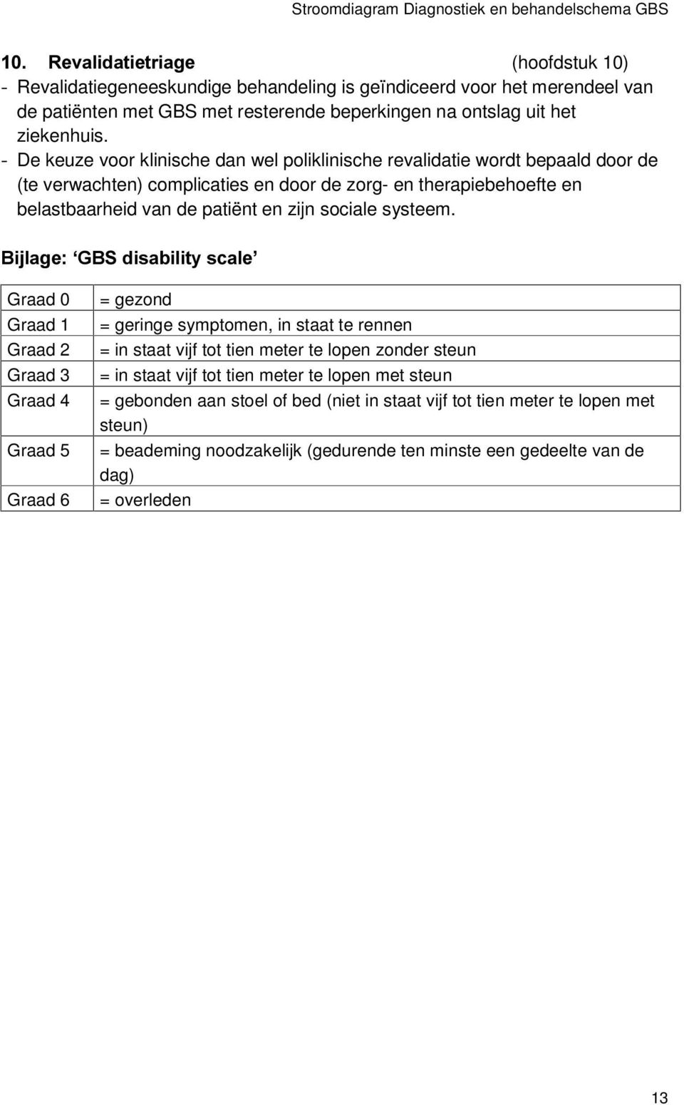 - De keuze voor klinische dan wel poliklinische revalidatie wordt bepaald door de (te verwachten) complicaties en door de zorg- en therapiebehoefte en belastbaarheid van de patiënt en zijn sociale