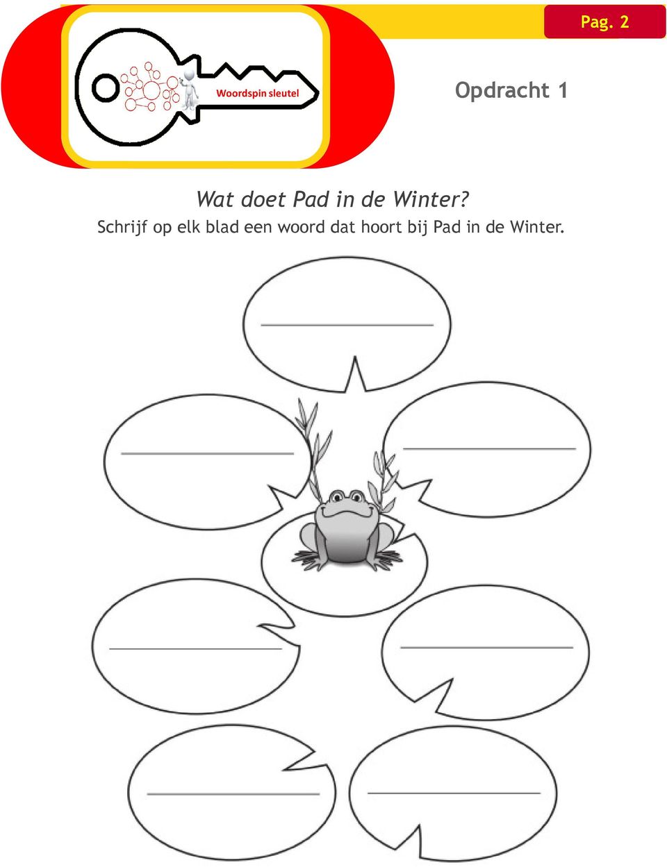 Schrijf op elk blad een