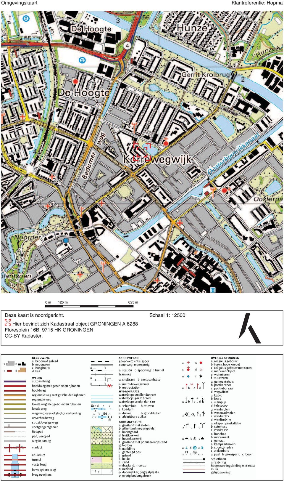 Schaal 1: 12500 Hier bevindt zich Kadastraal