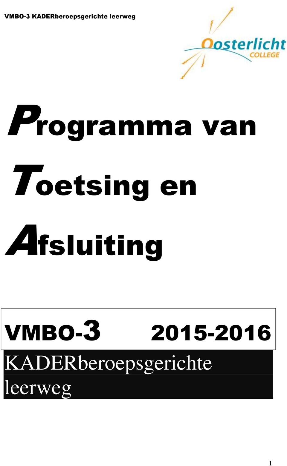 VMBO-3 2015-2016