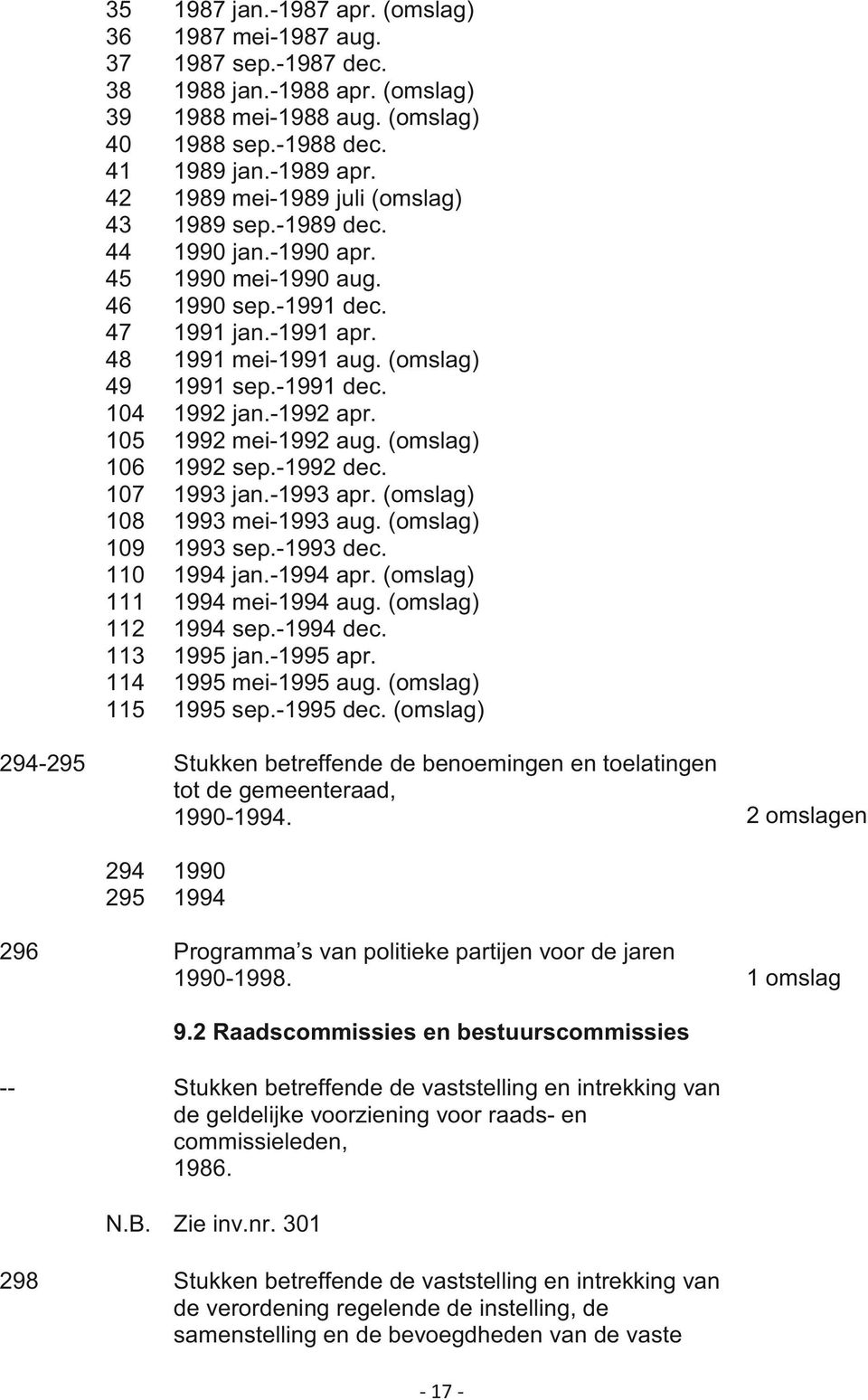 -1992 apr. 105 1992 mei-1992 aug. (omslag) 106 1992 sep.-1992 dec. 107 1993 jan.-1993 apr. (omslag) 108 1993 mei-1993 aug. (omslag) 109 1993 sep.-1993 dec. 110 1994 jan.-1994 apr.