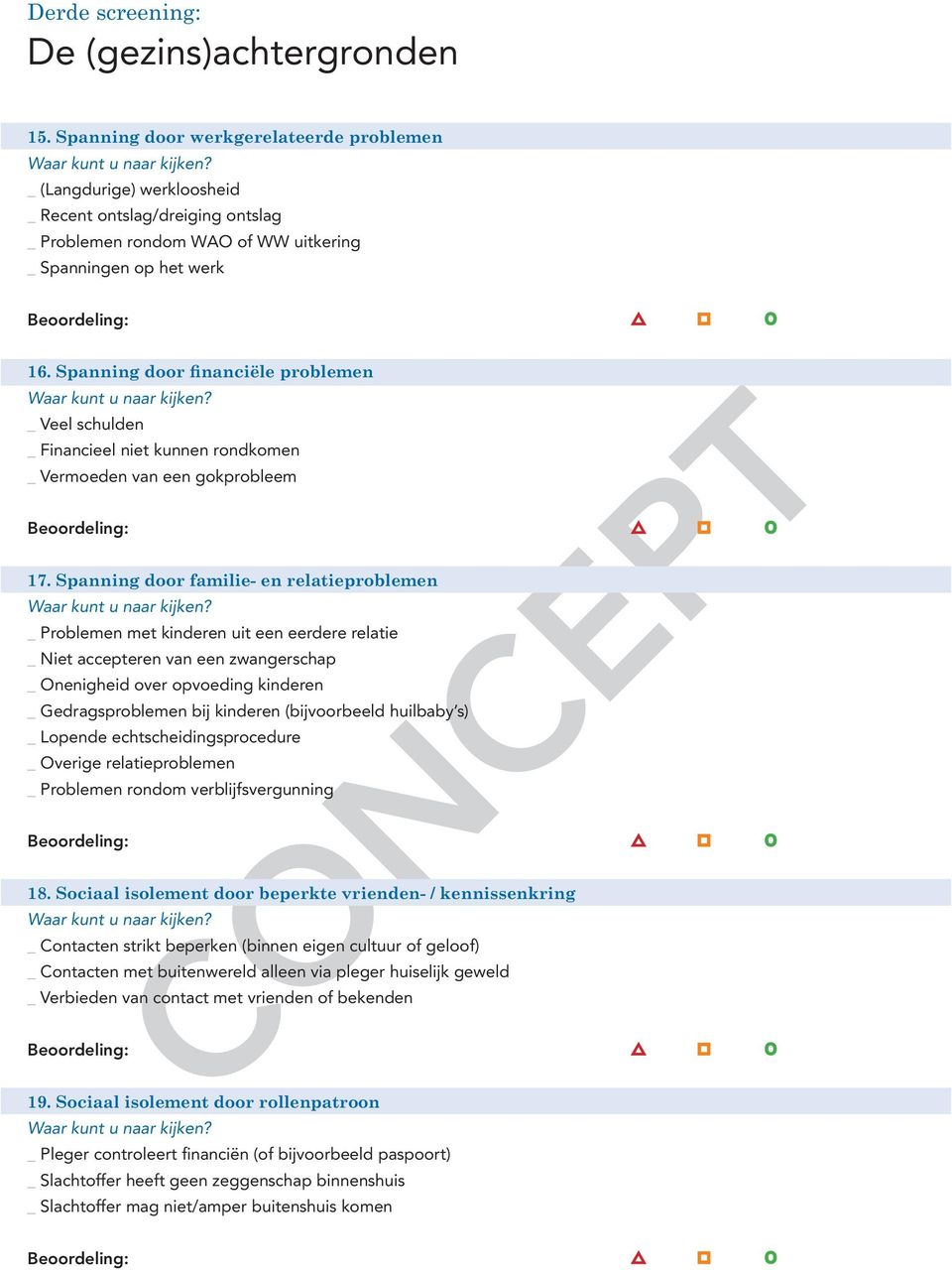 Spanning door financiële problemen _ Veel schulden _ Financieel niet kunnen rondkomen _ Vermoeden van een gokprobleem 17.