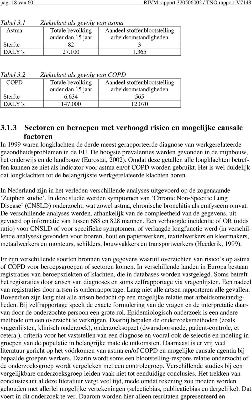 2 Ziektelast als gevolg van COPD COPD Totale bevolking ouder dan 15