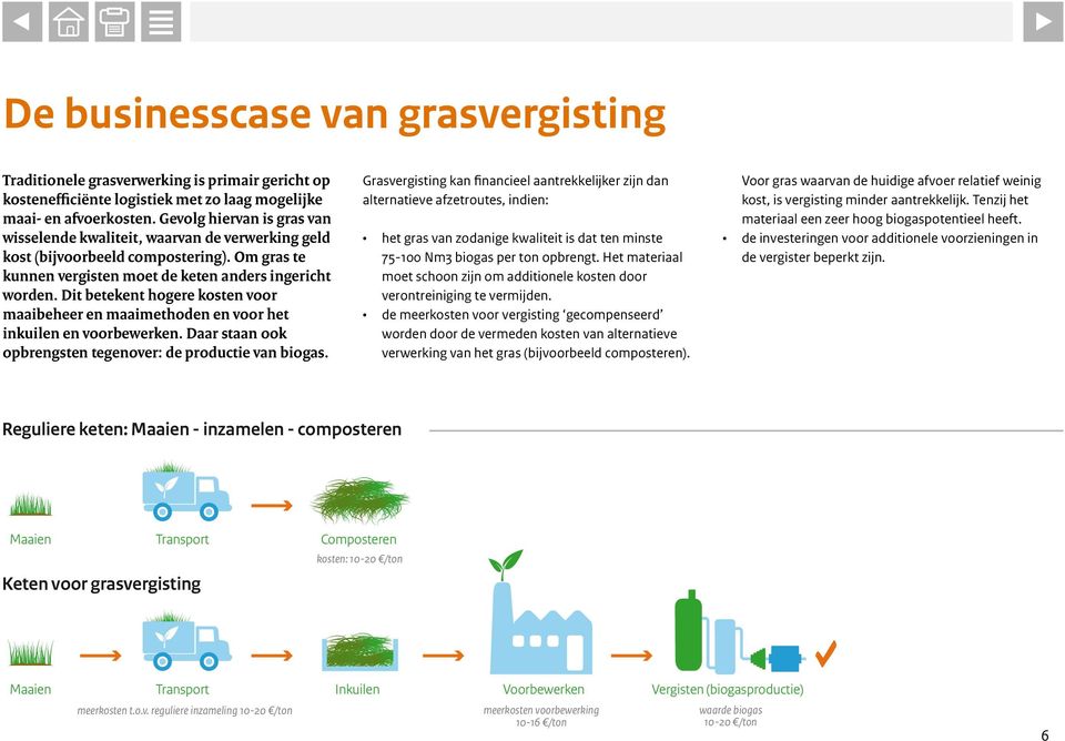 Dit betekent hogere kosten voor maaibeheer en maaimethoden en voor het inkilen en voorbewerken. Daar staan ook opbrengsten tegenover: de prodctie van biogas.