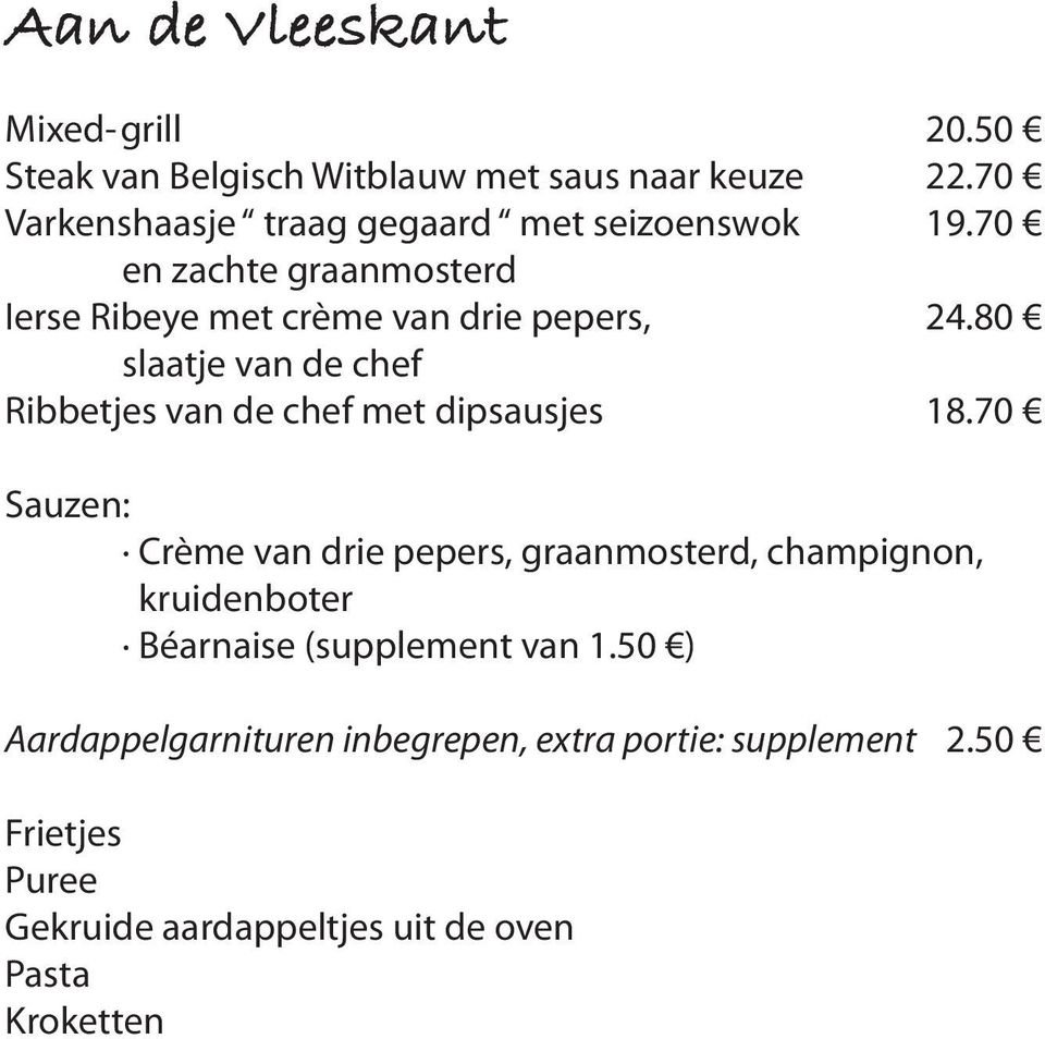 80 slaatje van de chef Ribbetjes van de chef met dipsausjes 18.