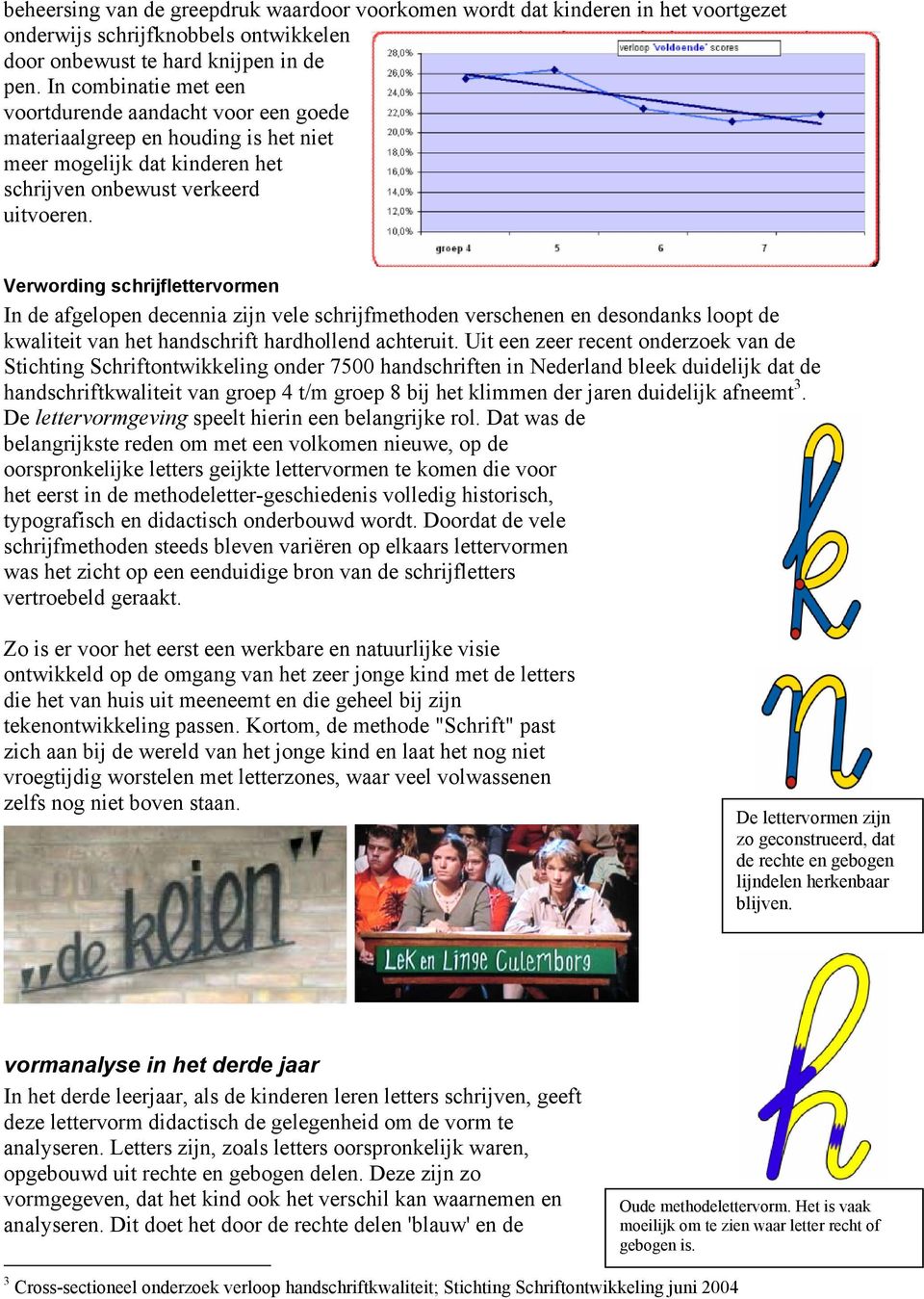 Verwording schrijflettervormen In de afgelopen decennia zijn vele schrijfmethoden verschenen en desondanks loopt de kwaliteit van het handschrift hardhollend achteruit.