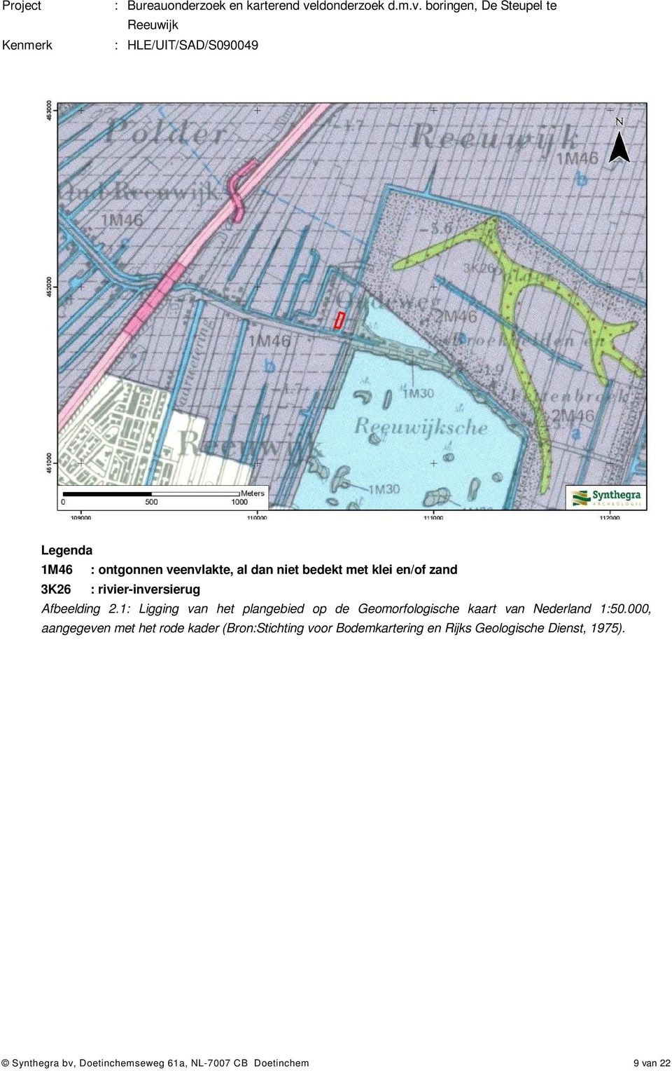 1: Ligging van het plangebied op de Geomorfologische kaart van Nederland 1:5.