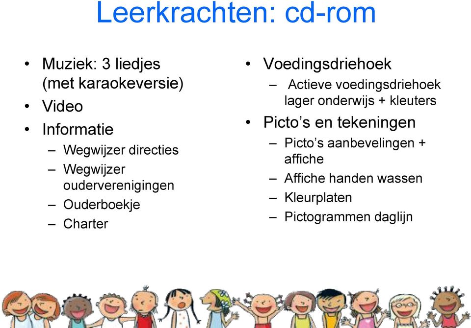 Voedingsdriehoek Actieve voedingsdriehoek lager onderwijs + kleuters Picto s en